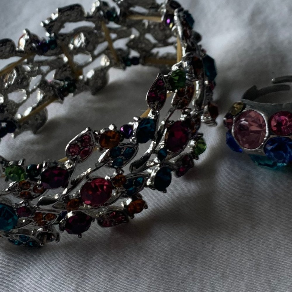 Multi-colored Bracelet + Ring - Picture 3 of 3